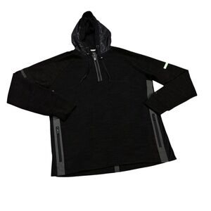 Blanc Noir‎ Fleece Hoodie Black with Reflective Strips Size Large